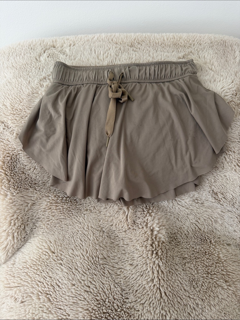 Women’s Taupe Drawstring Tennis Skort